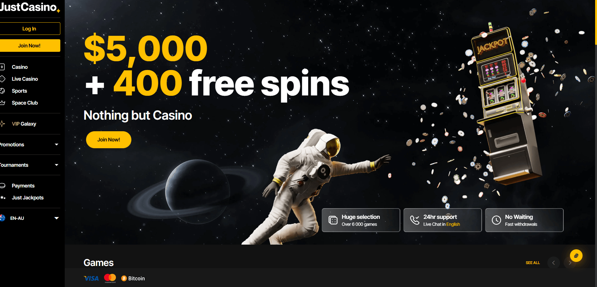 justcasino best australian online casinos main page