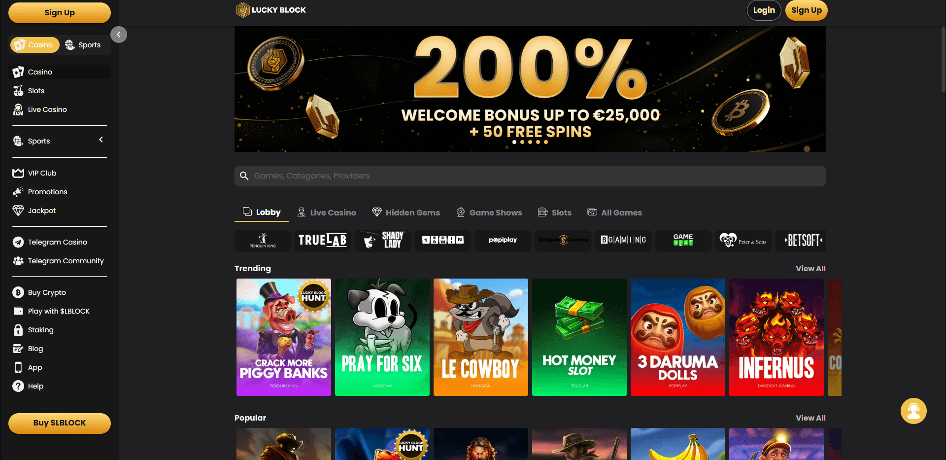 luckyblock safe gambling site in Australia main page